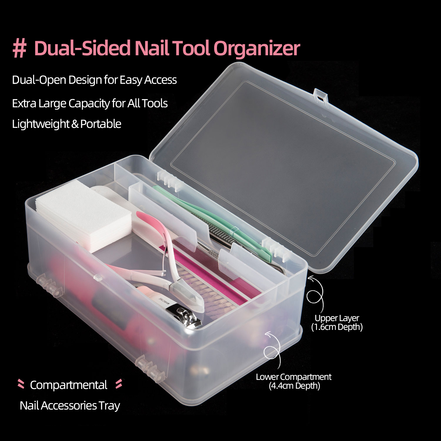 Workshop Tools Cabinet - Dual-Open 2-Tier Super Capaciteit Pp Opbergdoos