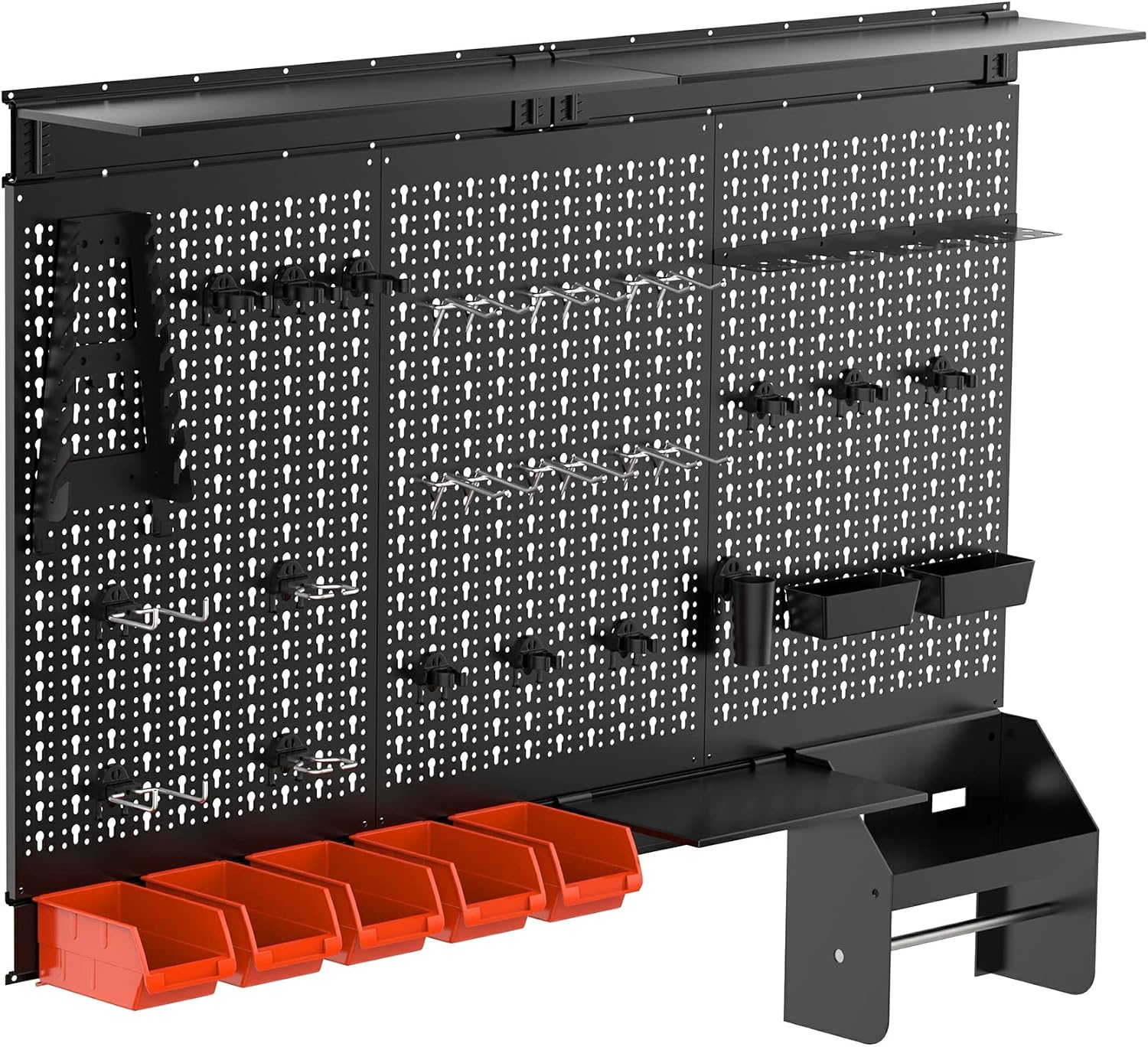 Workshop Tools Board - Metalen Pegboard Wandorganizer Paneelset, Garage Gereedschapsopslagsysteem,