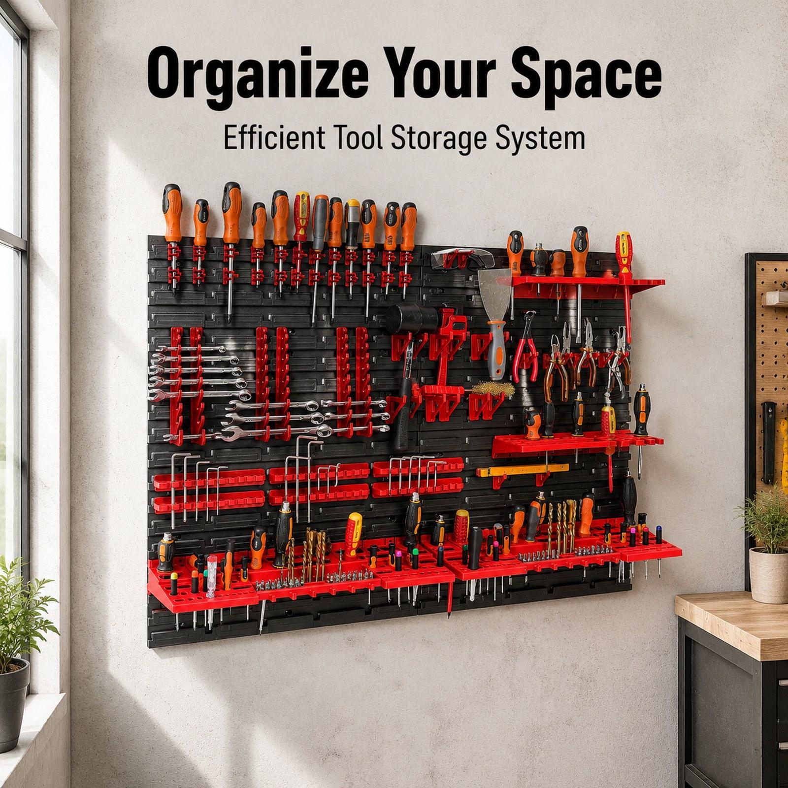 Workshop Tools Board - Wandgemonteerde opbergbakken met wandpanelen Veelzijdig onderdelenrek