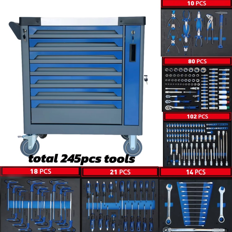 7-laden afsluitbare rollende s - Workshop Tools Cabinet recensie en prijs